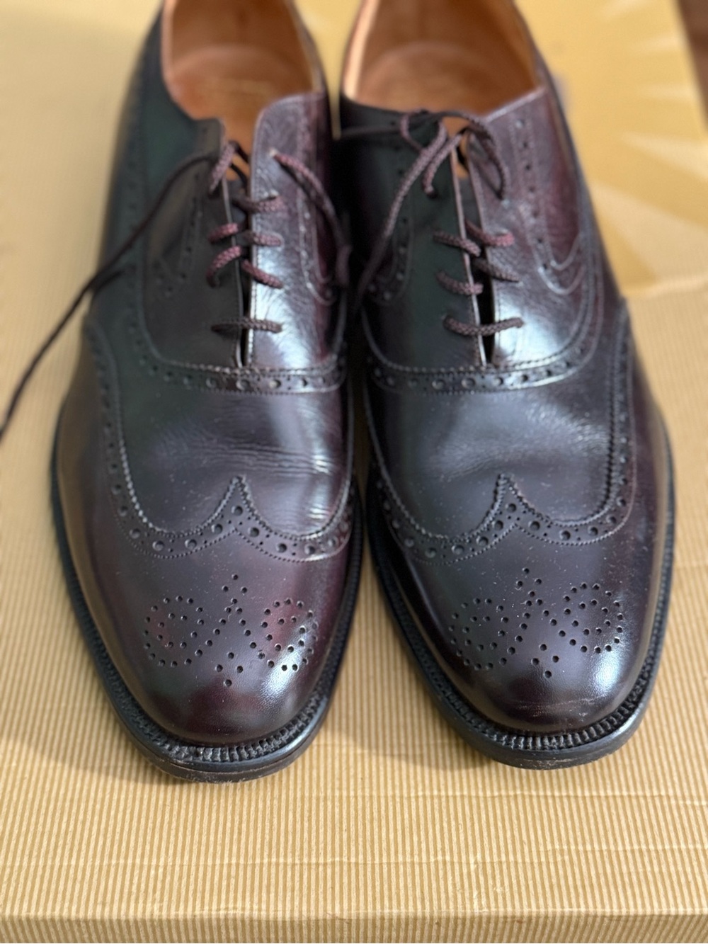 Brooks Brothers Burgundy Leather Wingtip Oxfords